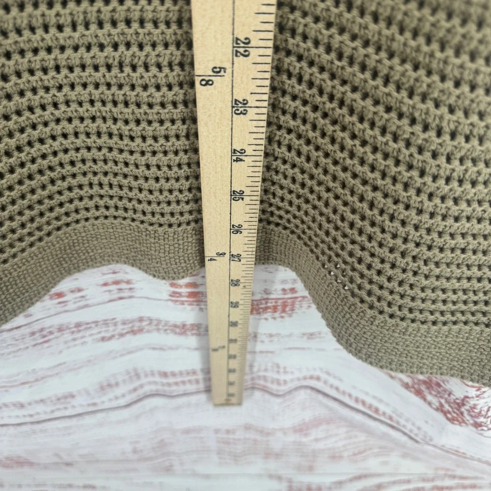 Abercrombie & Fitch Polo Shirt Mens Medium Taupe Brown Crochet Open Stitch